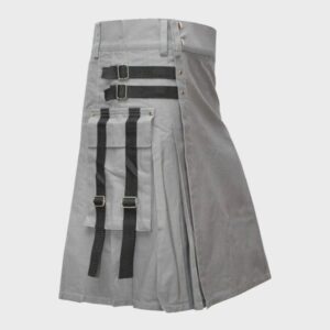 Grey Charm Casual Utility Kilt For Men