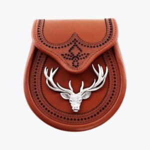 Brown Leather Stag Semi Dress Sporran