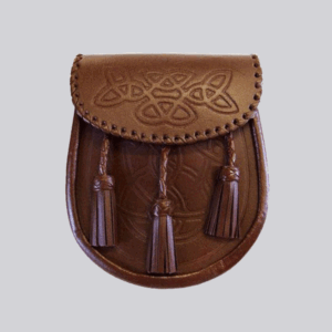 Celtic Embossed Brown Leather Sporran